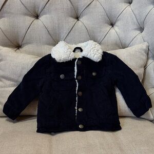 Splendid Navy Corduroy Jacket with Sherpa Collar